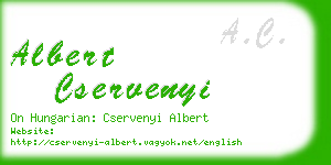 albert cservenyi business card